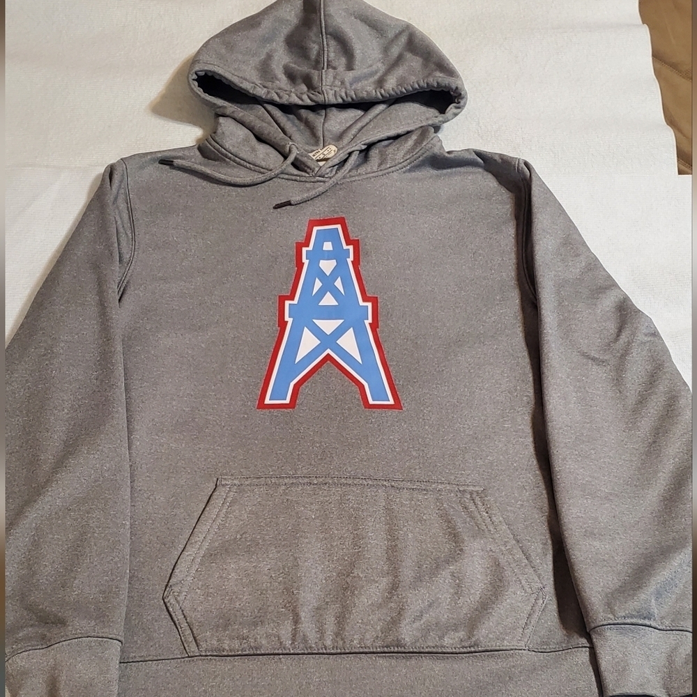 NFL Houston Oilers Gray Hoodie with Blue and Red Logo. Sz S - Picture 4 of 7